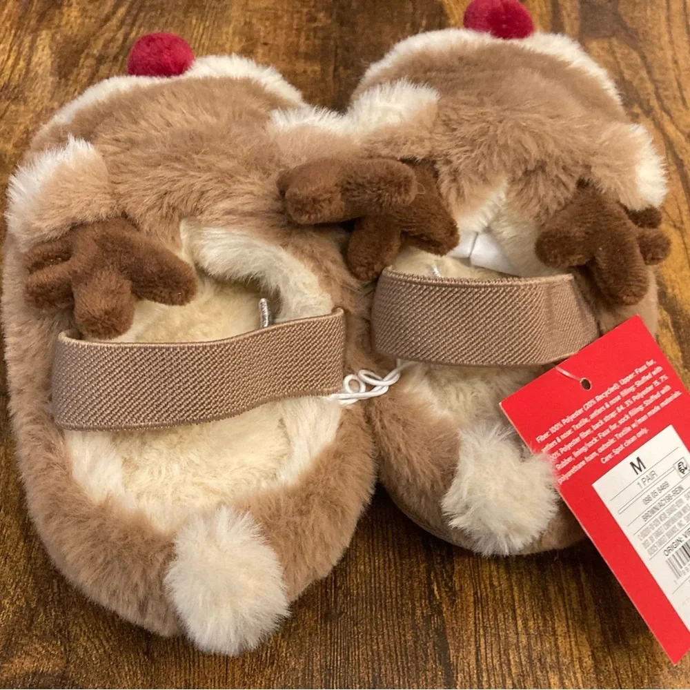 Toddler Reindeer Scuff Slippers - Wondershop™ Brown Size 7T-8T New